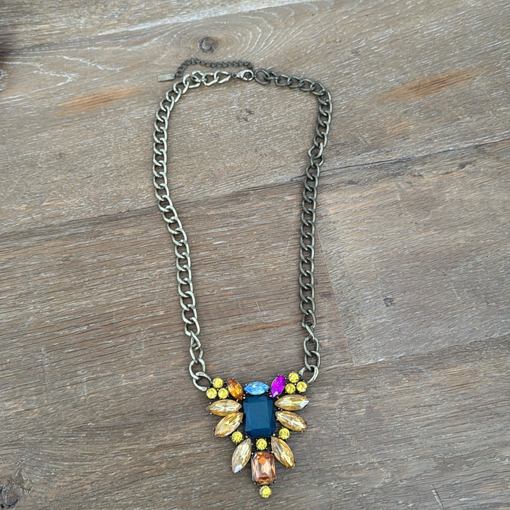 Bauble Bar chunky multi colored statement bib necklace